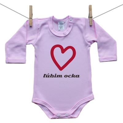 Boodyy Body s dlhým rukávom ružové Ľúbim ocka
