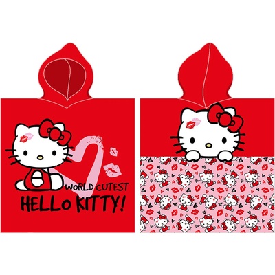 TipTrade Detské pončo 55x110 cm Hello Kitty Najroztomilejší na svete