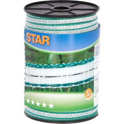 Agrofortel Ohradníková páska Star 200 m, 12 mm, bielo-zelená