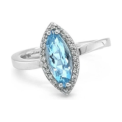 Beny Jewellery zlatý s Modrým Topazem a diamanty 2011160
