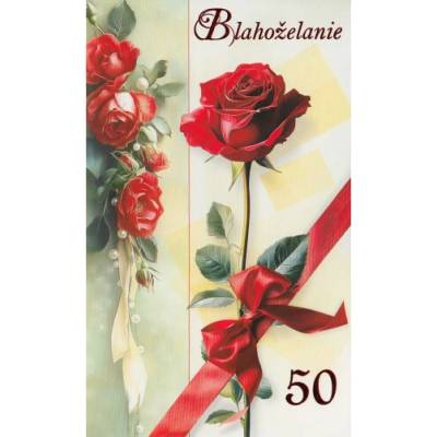 Pozdrav: Blahoželanie 50 - s textom (10-1042)