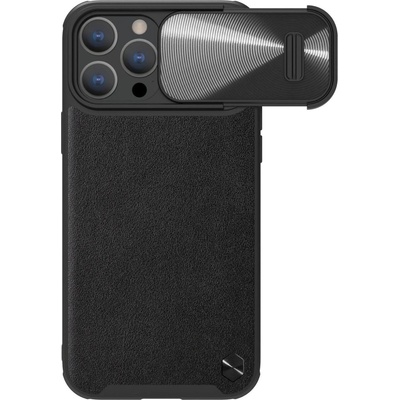 Nillkin Кейс с протектор за камера Nillkin CamShield Leather S за iPhone 14 Pro Max, черен (6902048249745)