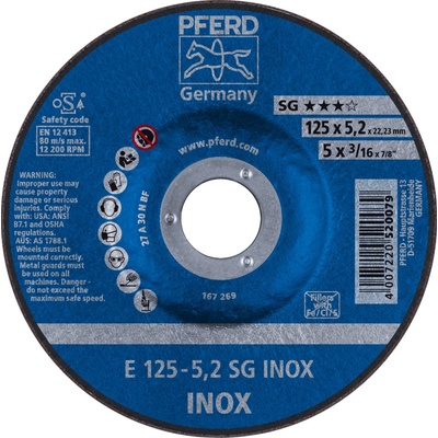 Pferd Brúsny kotúč 125 x 5,2 x 22,23 mm 4007220520079