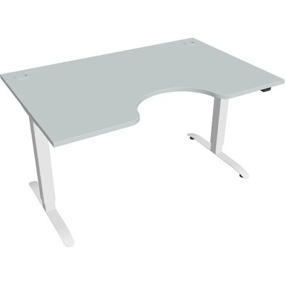 Hobis Office Pro psací stůl Motion MS ERGO 2 Šířka: 140 cm, Barva desky: šedá, Barva kovu: bílá RAL 9016 Šířka 120-180 cm / 27 barevných variant