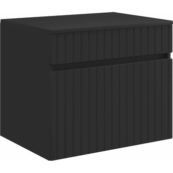 vidaXL Стенно Баня Кабинет Черно 59 x 44, 5 x 50 см Инженерна дървесина (890633)