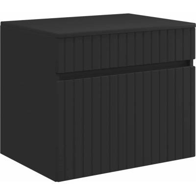 vidaXL Стенно Баня Кабинет Черно 59 x 44, 5 x 50 см Инженерна дървесина (890633)