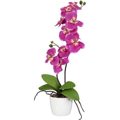 Umelá kvetina Ružová orchidea v kvetináči, 60 cm