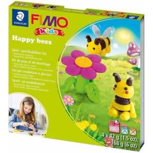STAEDTLER Творчески комплект Staedtler Fimo Kids - Направи си сам фигурки от глина, Happy Bees (23850-А-HAPPY BEES)