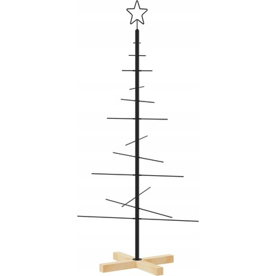 VidaXL Shumee Kovový vianočný dekoratívny stromček čierny 180 cm