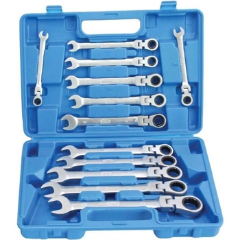 Satra Ráčnové kľúče s račňou a kĺbom 8 - 22 mm sada 12 kusov S-12FGW72