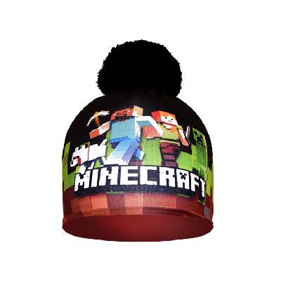 Čepice dětská Minecraft zimní zeleno hnědá Velikost: S