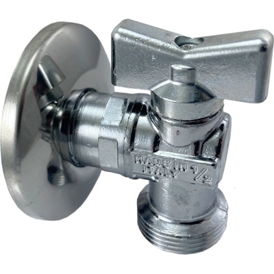 TIEMME pračkový ventil 1/2" x 3/4" s rosetou, chrom – Sleviste.cz