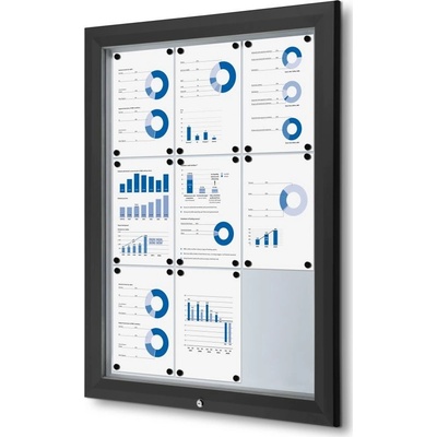 Jansen Display Venkovní vitrína typu T určená pro 9xA4 - barva RAL 9005 černá, 805 x 1067 mm – Zboží Živě