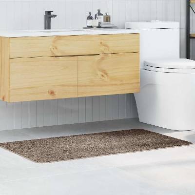 vidaXL Килимче за баня с антихлъзгаща повърхност Кафяво 70 x 120 cm ПП (4019847)