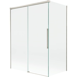 Mexen Rox две плъзгащи се стъклени врати, 120 + 70 x 150 cm, прозрачни, четкан никел - 8C9-120-070-97-00 (8C9-120-070-97-00)