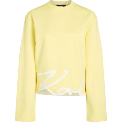 Karl Lagerfeld Karl Signature Hem Sweatshirt žltá