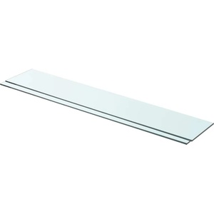 vidaXL Рафтове, 2 бр, панели прозрачно стъкло, 90x15 см (3051578)