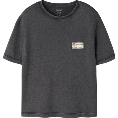 NAME IT Детска тениска Name it Kid's Fandel S/S Top T-shirt - Black / Pure Cashmere Patch - размер 116 (EU) (704-6375-0115)