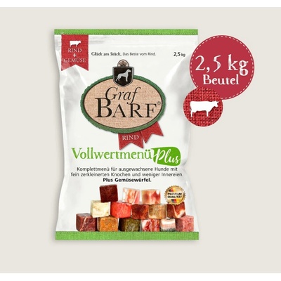 Graf Barf Plnohodnotné menu Plus hovězí 2,5 kg