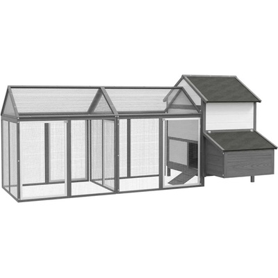 PAWHUT D51-130V01GY Kurník 247x125x113 cm