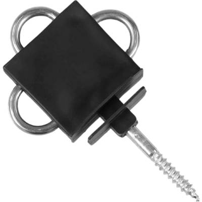 Plochý bránový izolátor s vrutem pro elektrický ohradník, 3 oka