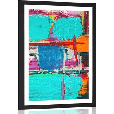 Plakát s paspartou abstraktní umělecké dílo - 60x90 black