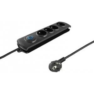Qoltec Anti-surge bar QOLTEC 1.5M 4-SOCKETS BLACK/Modern