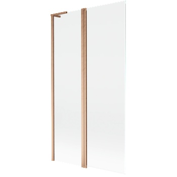 Mexen Mist L параван за вана, двукрилен 100 x 150 cm, прозрачен, четкана мед - 8A9L-100-011-65-00 (8A9L-100-011-65-00)