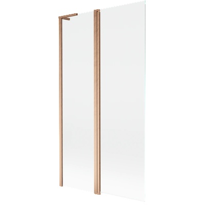 Mexen Mist L параван за вана, двукрилен 100 x 150 cm, прозрачен, четкана мед - 8A9L-100-011-65-00 (8A9L-100-011-65-00)