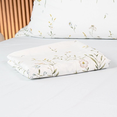 Takoy Prostěradlo 250x250 bavlněný satén květiny Mina-HT-01240 | 250x250 cm prostěradlo na postel
