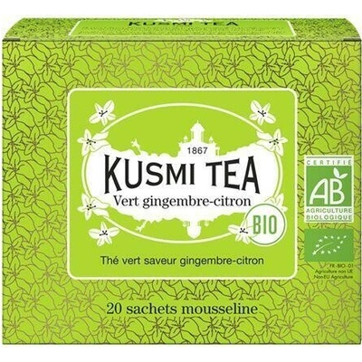 Kusmi Tea Porciovaný zelený čaj Green Ginger Lemon Bio 20 vrecúšok