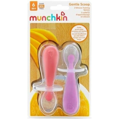 Munchkin Dětská lžíce Silikonové lžičky růžová/fialová 2 ks