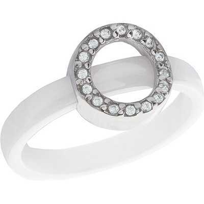 BM Jewellery Dámský keramický prsten se zirkony BLACK&WHITE S628100