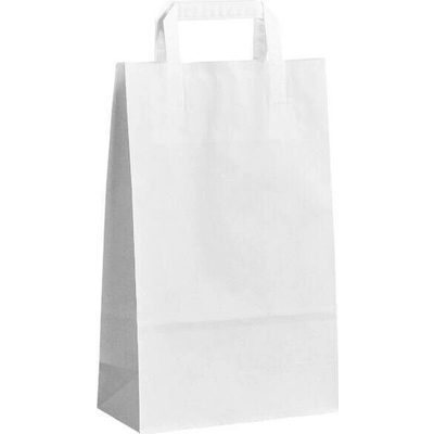 Papírová taška bílá ExtraKRAFT 220x100x350 mm s plochým uchem
