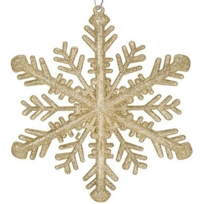 SPRINGOS Vianočná ozdoba Snehová vločka s trblietkami 30cm zlatá