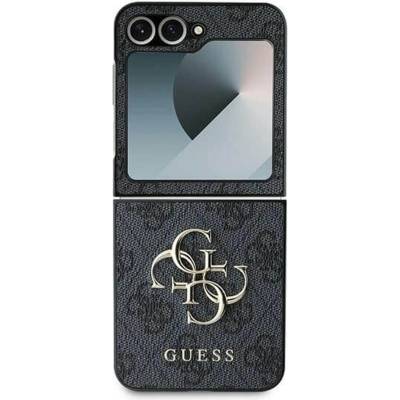 GUESS Кожен Калъф за Samsung Z Flip 7 FE/Z Flip 6, Guess Leather 4G Metal Logo Case, Черен (GUHCZF64GMGGR)