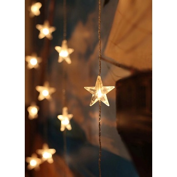 STAR TRADING Světelný řetěz-závěs s hvězdičkami, čirá barva, plast