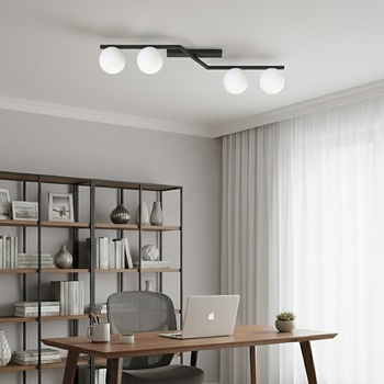 Emibig Плафон NATON 4xE14/10W/230V черен/бял (EB0229)