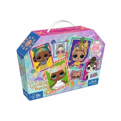 Trefl 70el glitter puzzle in a trunk Colorful dolls LOL Surprise 53016 Trefl