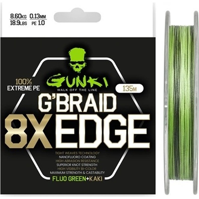 Gunki Pletená Šňůra G Braid 8X Edge 135 m - 0,18 mm 11,6 kg