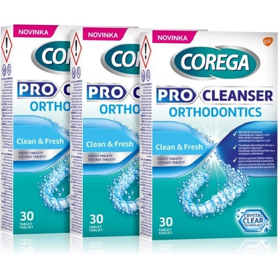 Corega Pro Cleanser Orthodontics čisticí tablety 3 x 30 ks – Sleviste.cz