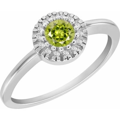 Eppi Zásnubní prsten s olivínem a diamanty Tafne R35640
