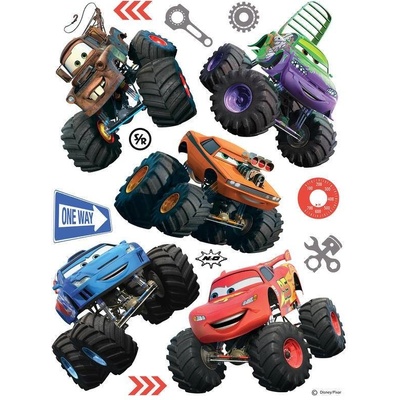 AG Design Maxi nálepka na stenu Cars on Big Wheels PVC, 65x85 cm