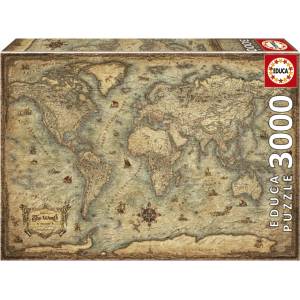 Educa Пъзел Educa - Карта на света, 3000 части (EDU19567)