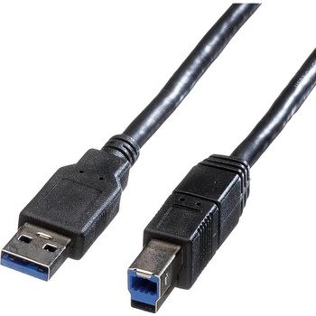 Roline 11.02.8869 USB 3.0 SuperSpeed kabel USB3.0 A(M) - USB3.0 B(M), 0,8m, černý