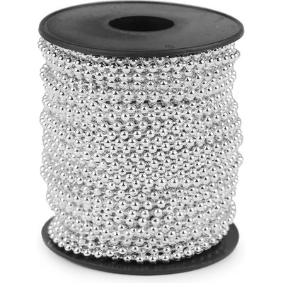 Plastové korálky na šňůře Ø3 mm stříbrné