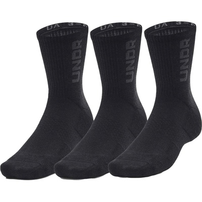 Under Armour 3 MAKER MID CREW 3PK čierna tmavo sivá