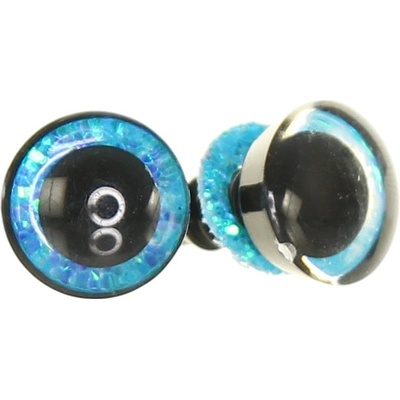 Oči třpytivé tyrkysové 12 mm