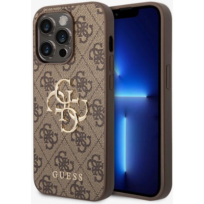 GUESS PU 4G Metal Logo Back Cover за iPhone 15 Pro Brown Guess | Lilav | ЖЕНИ | UNI