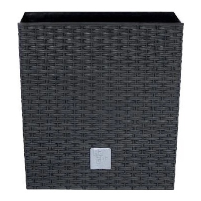 PROSPERPLAST RATO LOW Květináč 20x20x20,2cm ratan antracit